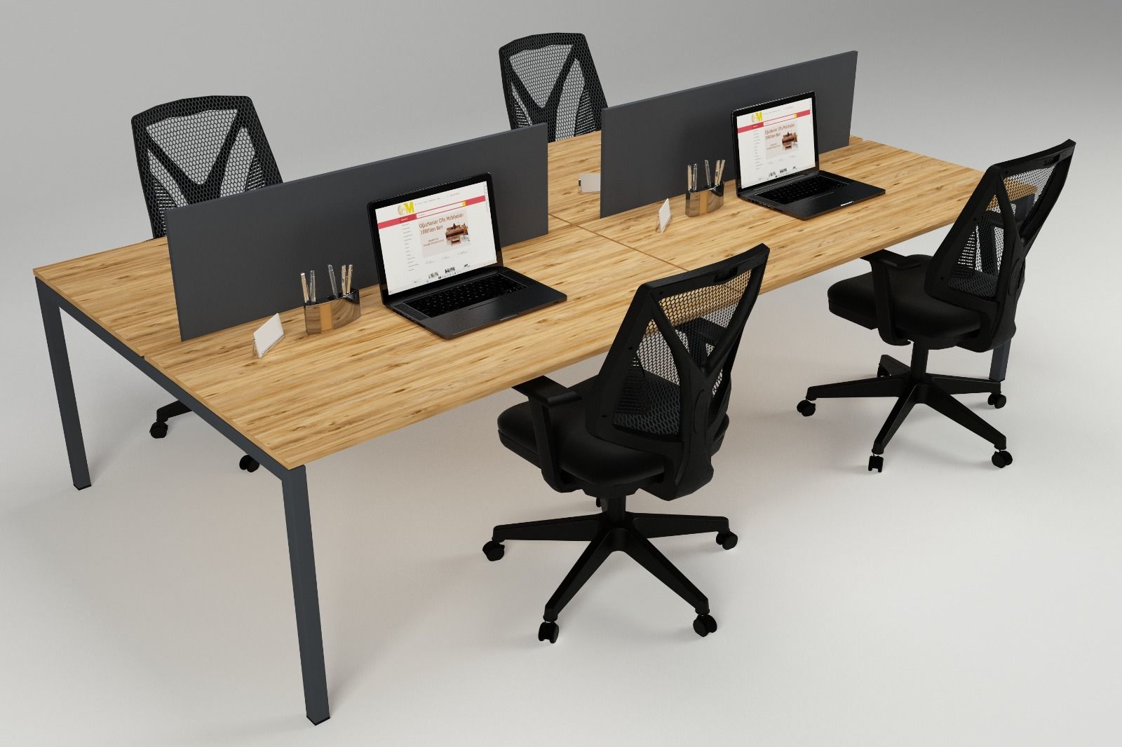LİNK DÖRTLÜ WORKSTATION ATLANTİK ÇAM - 280X140X75H
