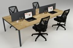 LİNK DÖRTLÜ WORKSTATION SAFİR MEŞE - 280X140X75H