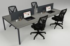 LİNK DÖRTLÜ WORKSTATION ANTRASİT MEŞE - 240X140X75H